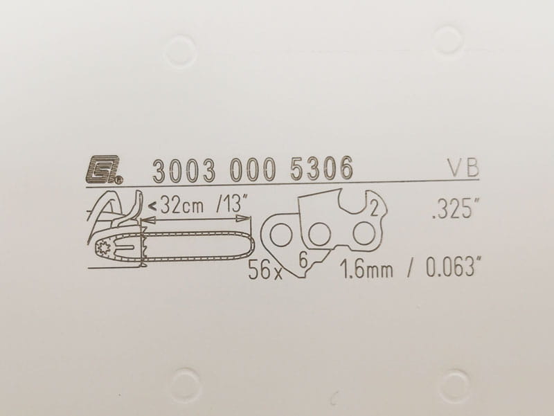 Oznaczenie prowadnicy STIHL Rollomatic E 32cm .325"